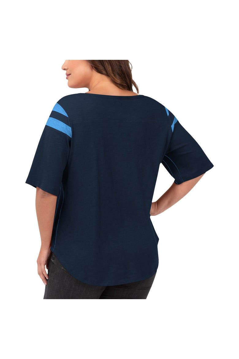 Women's G-III 4Her by Carl Banks Navy Tennessee Titans Plus Size Linebacker T-Shirt, Alternate, color, Navy