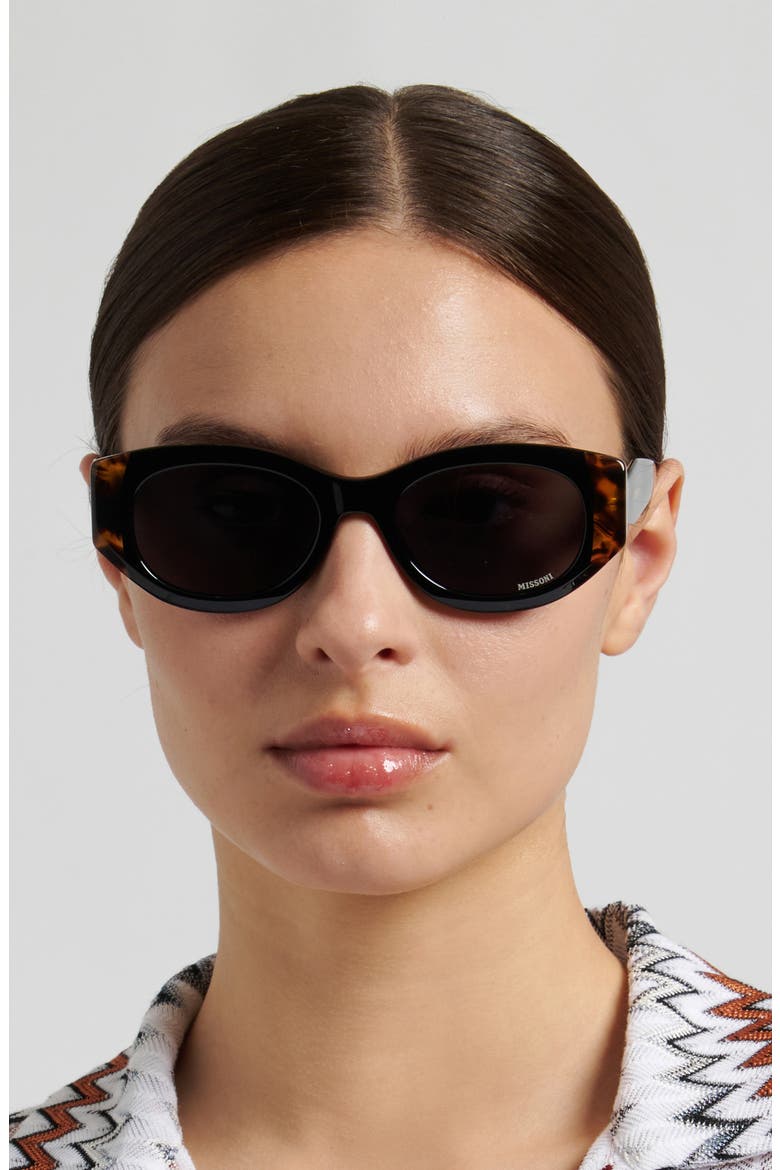 52mm Oval Sunglasses, Alternate, color, BLACK HAVANA/ GREY