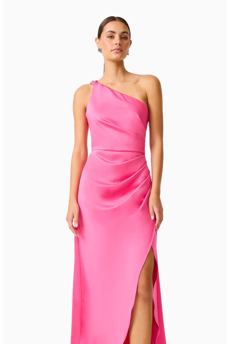 Biarritz One-Shoulder Satin Gown, Alternate, color, MAGENTA PINK