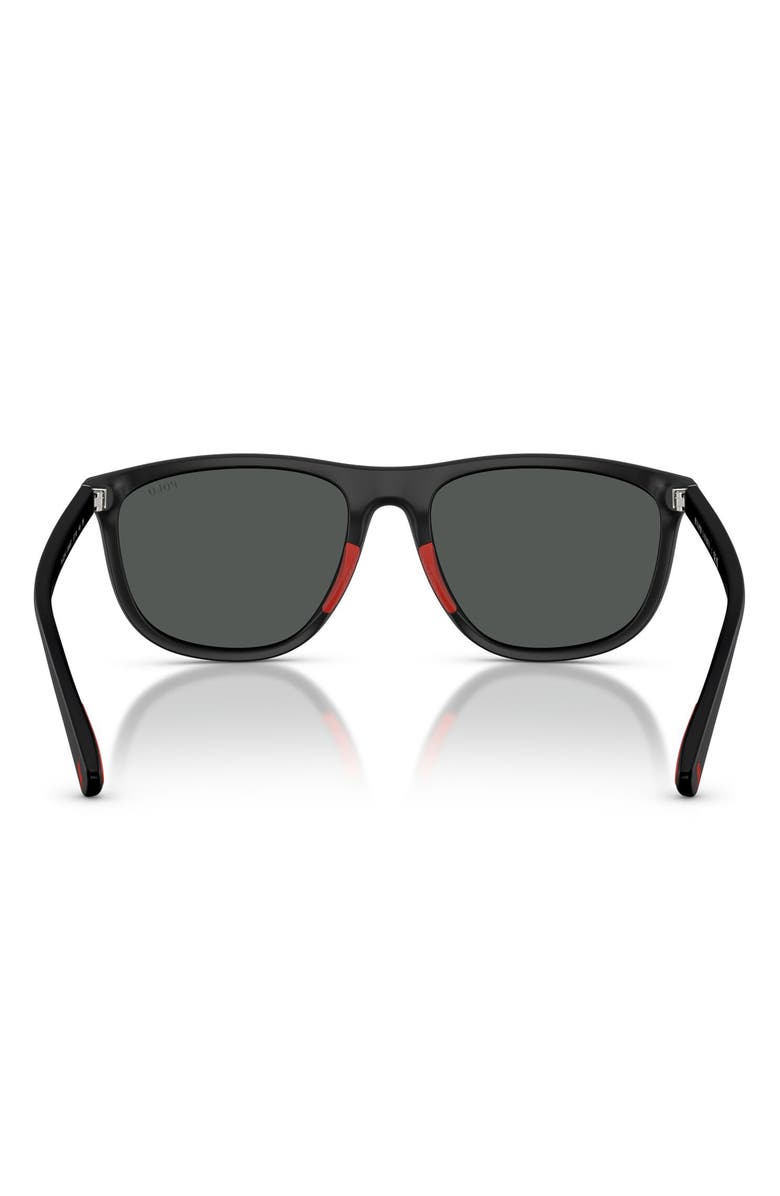 Polo Ralph Lauren 57mm Pillow Sunglasses, Alternate, color, Matte Black / Dark Grey