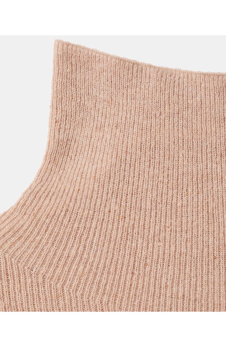 MANGO Perkins Metallic Knit Turtleneck Sweater, Alternate, color, 