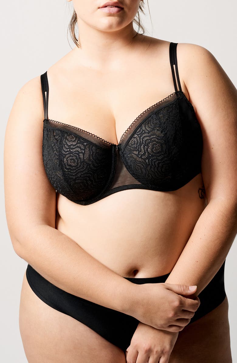 Chantelle Lingerie C Jolie Underwire Demi Bra, Alternate, color, Black