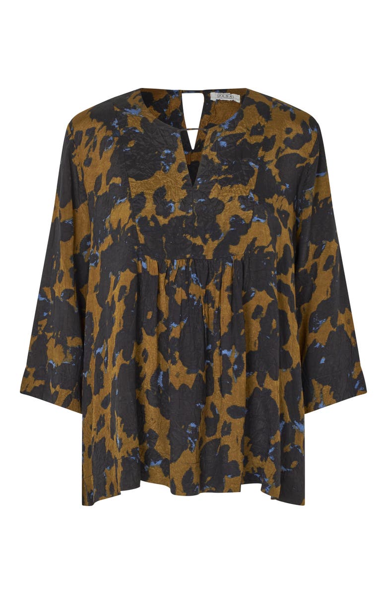 Masai Copenhagen MaDurion 3/4 Sleeve Draped Blouse, Alternate, color, Breen