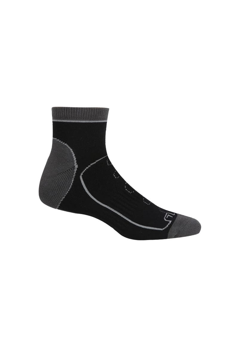 Samaris Trail Ankle Socks, Alternate, color, Black and Dark Steel