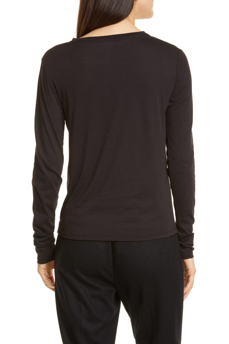 Essential Long Sleeve Crewneck Tee, Alternate, color, BLACK