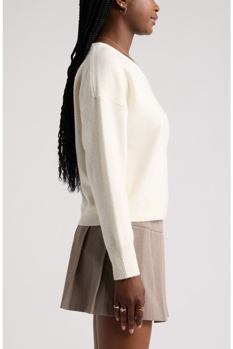 V-Neck Cozy Sweater, Alternate, color, IVORY ANTIQUE