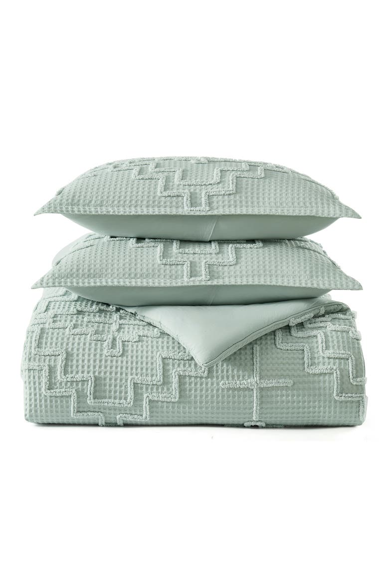 Kiva Steps Comforter & Pillow Sham Set, Main, color, SKY GRAY