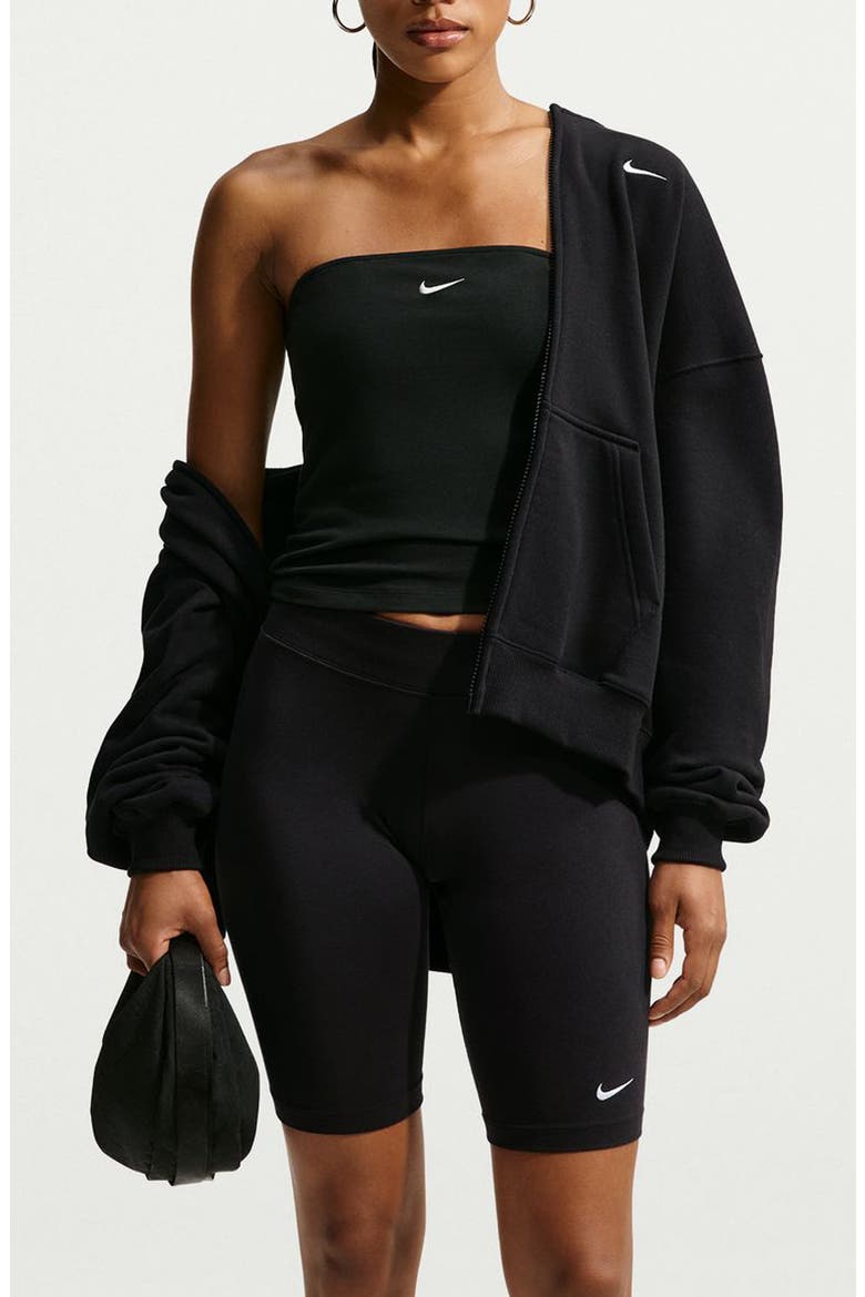 Oversized Fleece Full Zip Hoodie, Main, color, 001 001 TOTAL BLACK/SAIL