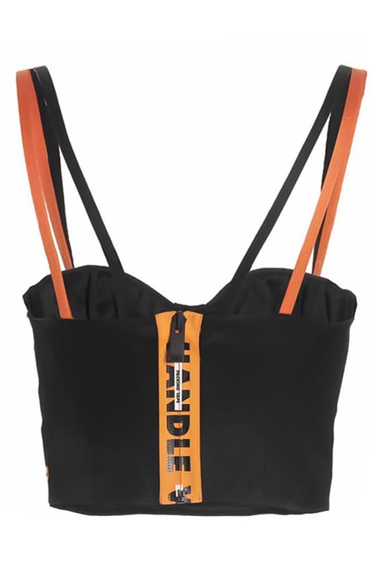 Heron Preston Corset Crop Top, Alternate, color, Black