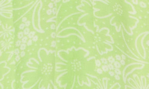 Lush Halter Pleat Flare Minidress In Lime Ivory