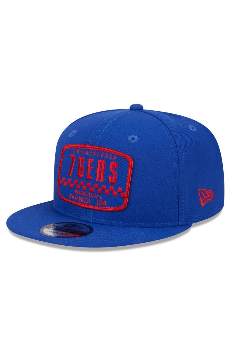 New Era Men's New Era Royal Philadelphia 76ers  Rally Drive Finish Line Patch 9FIFTY Snapback Hat, Alternate, color, Royal