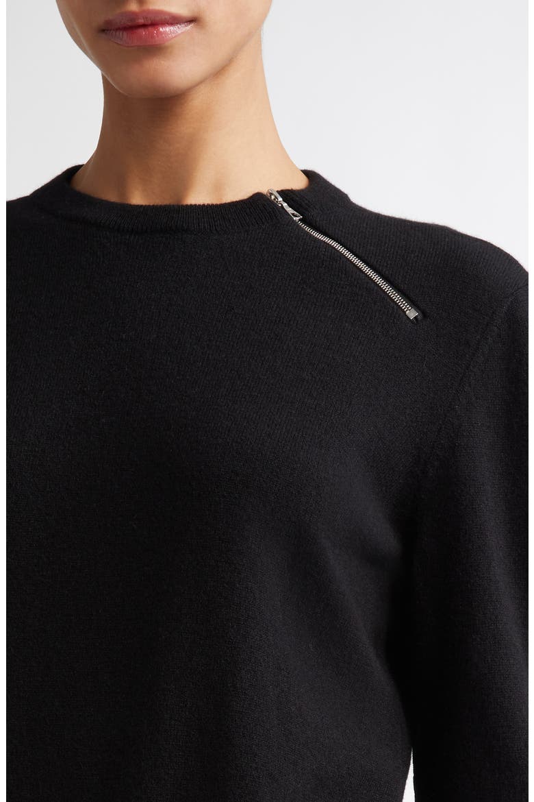 Bea Zip Cashmere Sweater, Alternate, color, BLACK