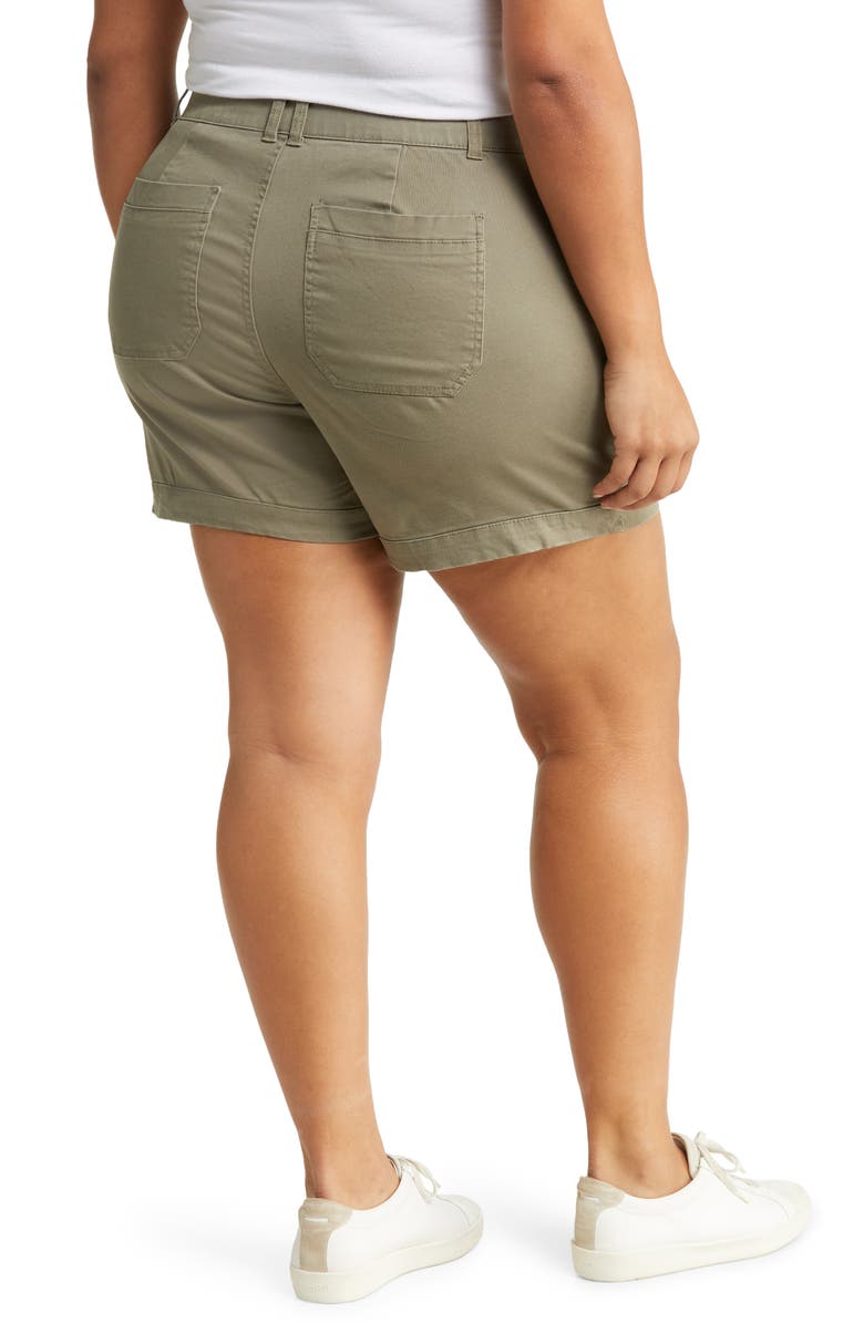 Wit & Wisdom 'Ab'Solution Flap Pocket High Waist Shorts, Alternate, color, Lok Laurel