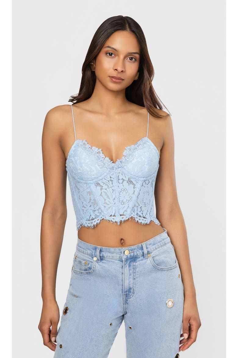 Miami Lace Bustier, Main, color, Dusty Blue