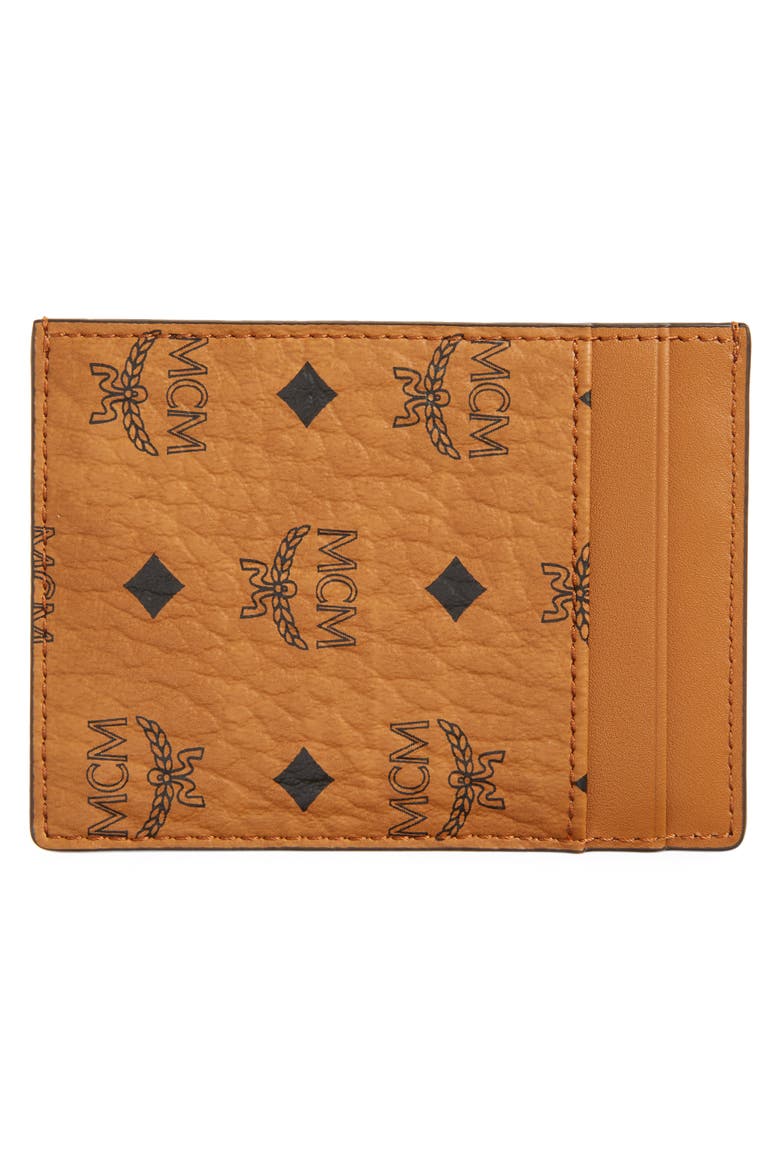 Aren Card Case in Visetos, Alternate, color, COGNAC