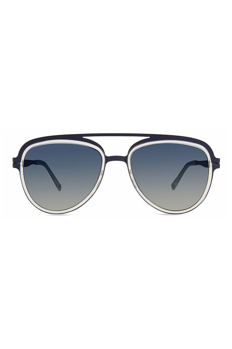 54mm Aviator Sunglasses, Main, color, CRYSTAL NAVY