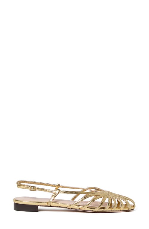Loeffler Randall Devon Lattice Metallic Leather Slingback Sandals In Gold