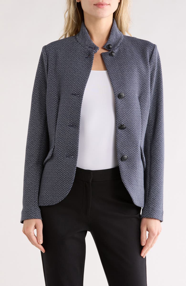 rag & bone Sadie Herringbone Jacquard Blazer, Main, color, Navy Multi