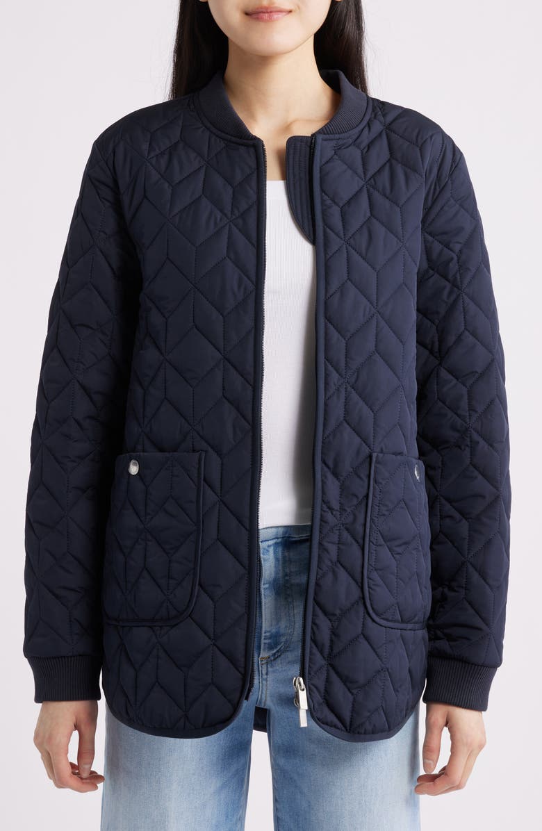 Ilse Jacobsen Art Quilted Coat, Alternate, color, Dark Indigo