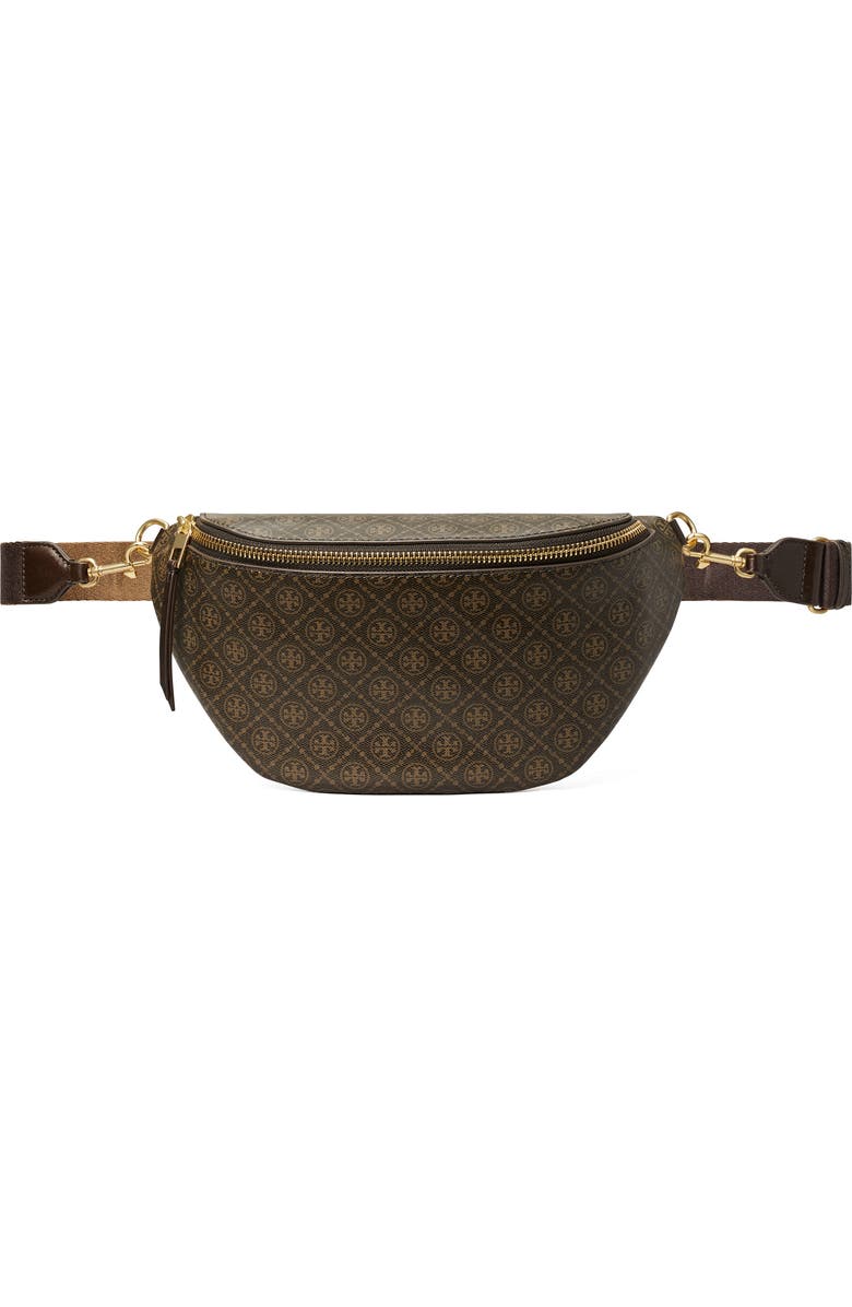 Tory Burch T Monogram Coated Canvas Belt Bag, Alternate, color, French Press