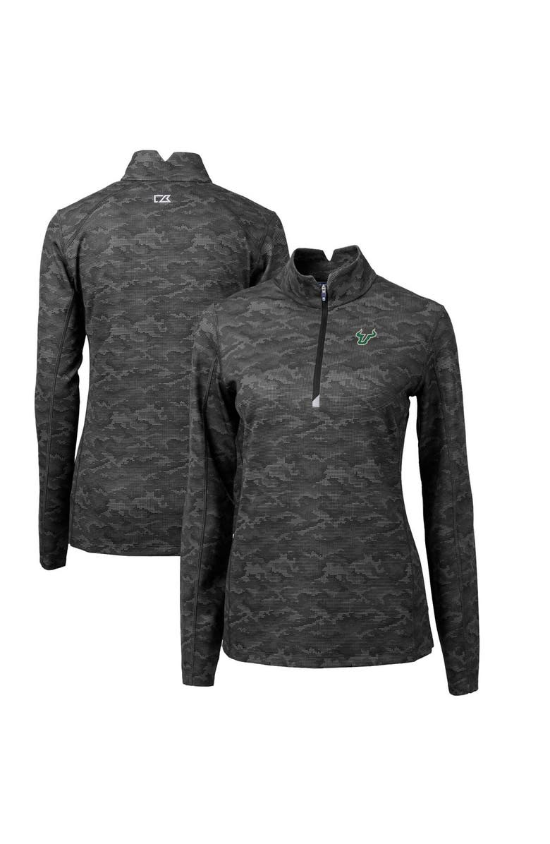 Cutter & Buck Women's Cutter & Buck Black South Florida Bulls Traverse Camo Quarter-Zip Pullover Top, Alternate, color, 