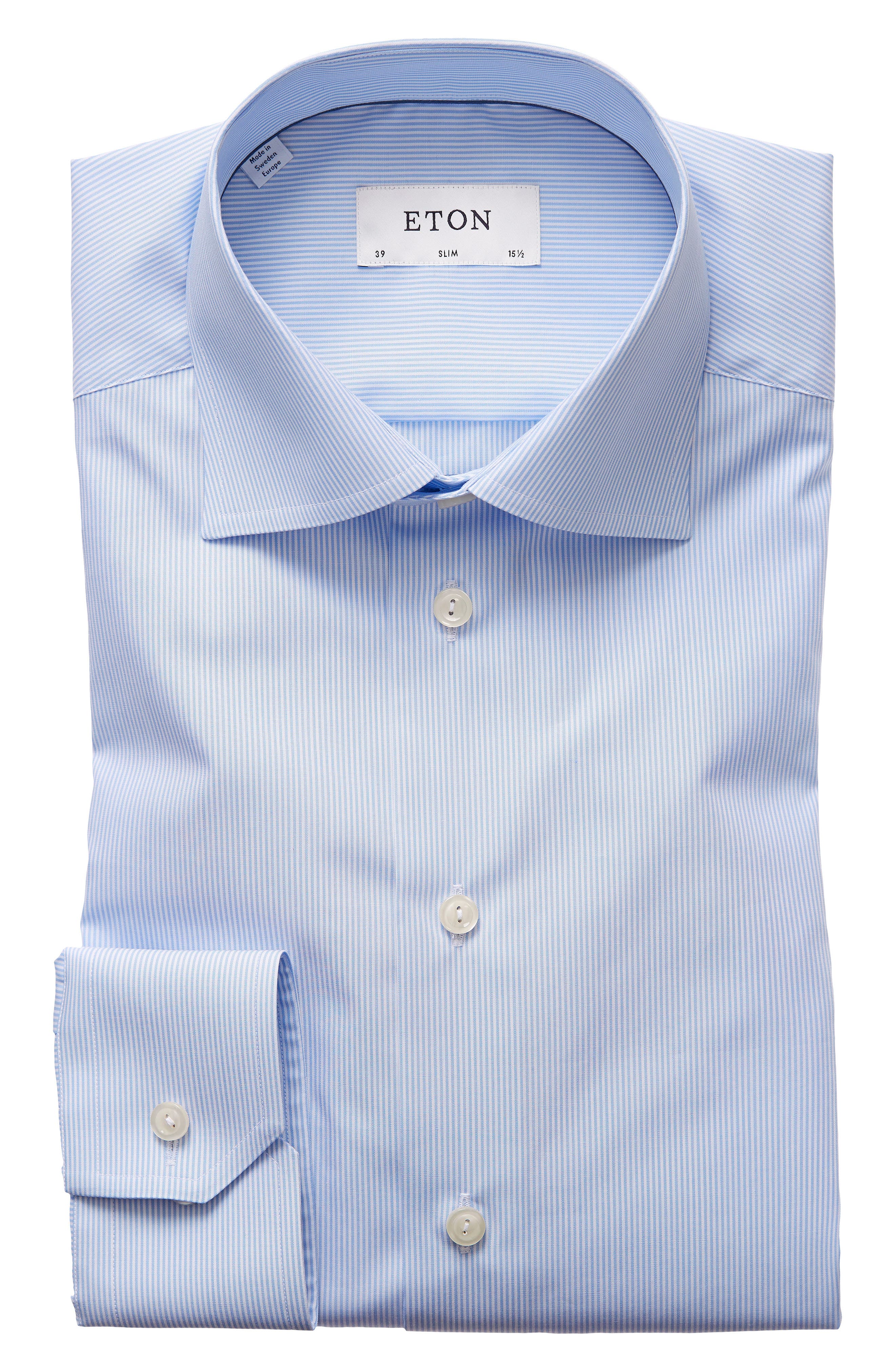 Eton Slim Fit Stripe Dress Shirt