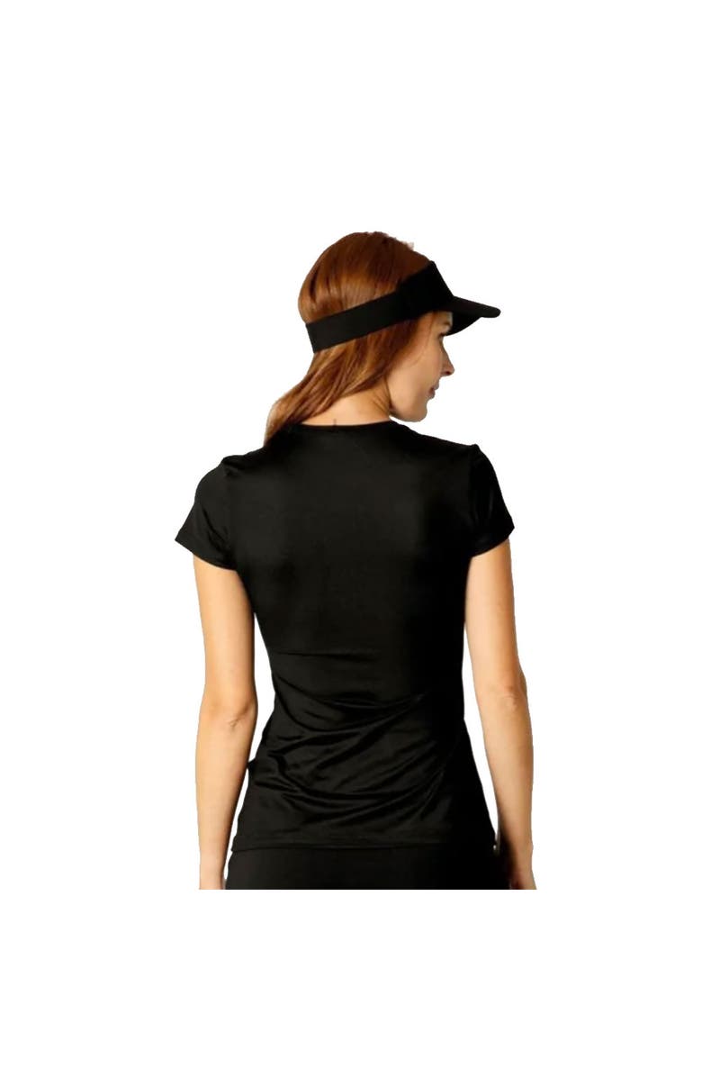 Sofibella UV Colors Short Sleeve Womens Tennis Shirt, Alternate, color, Black