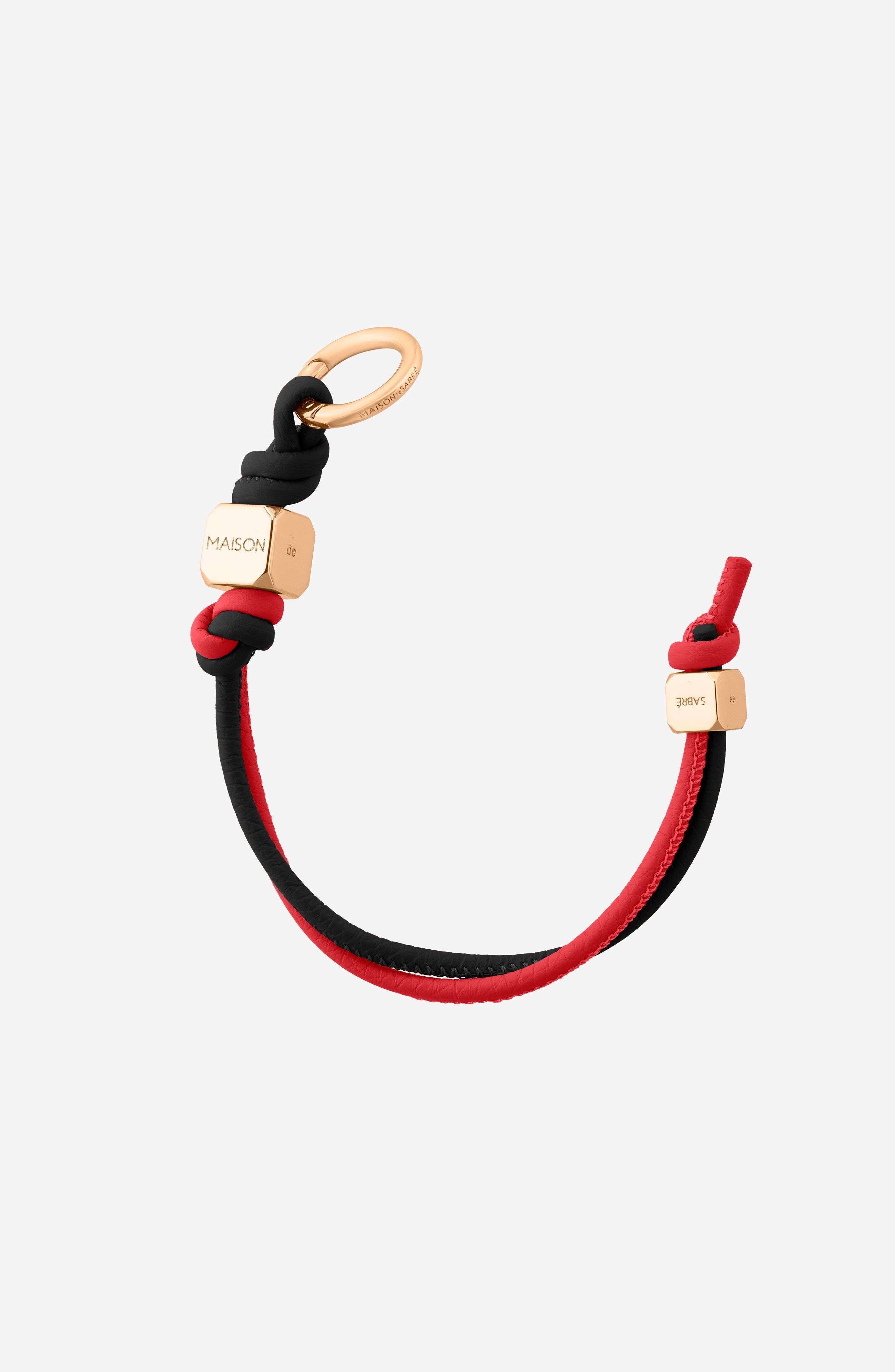 MAISON de SABRÉ Leather Wristlet Charm, Alternate, color, Rouge Noir