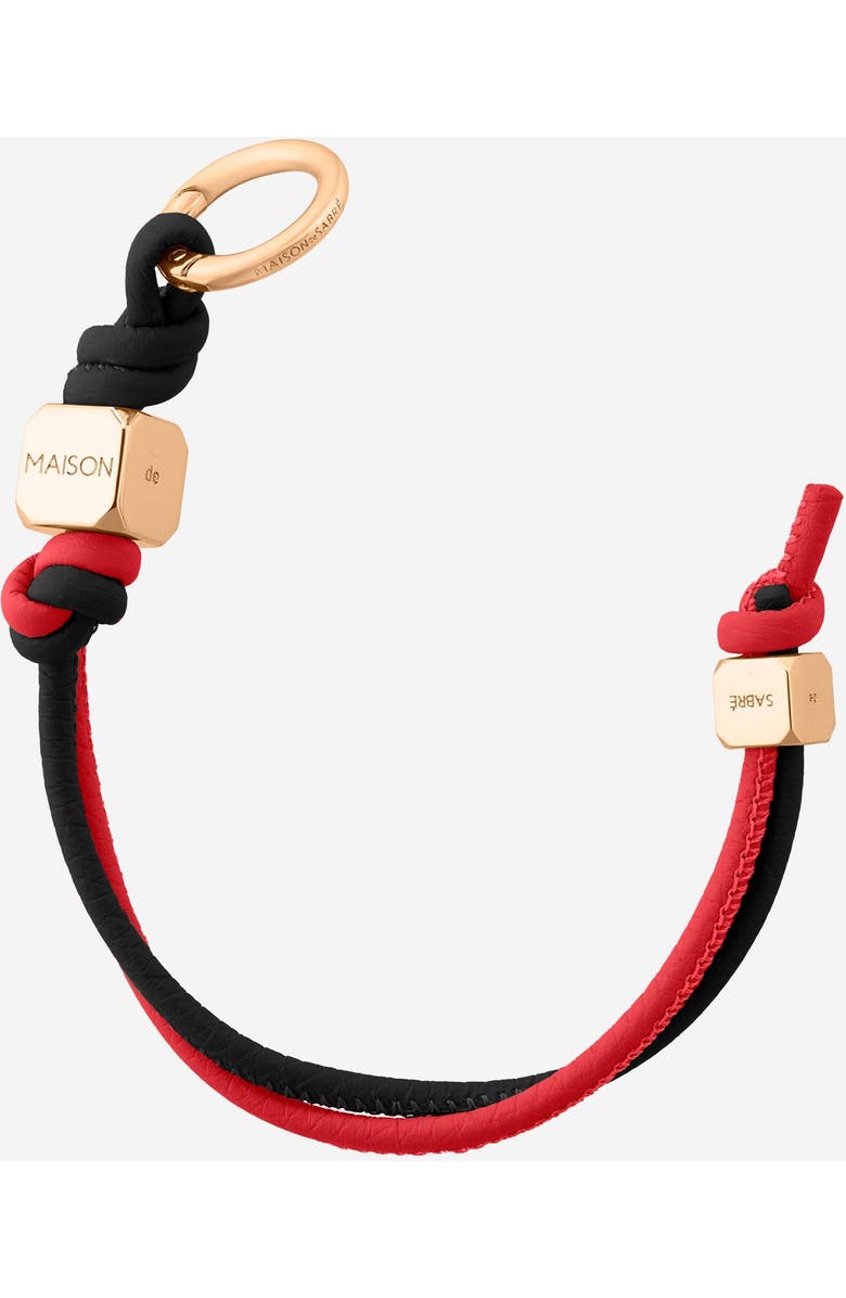 MAISON de SABRÉ Leather Wristlet Charm, Alternate, color, Rouge Noir
