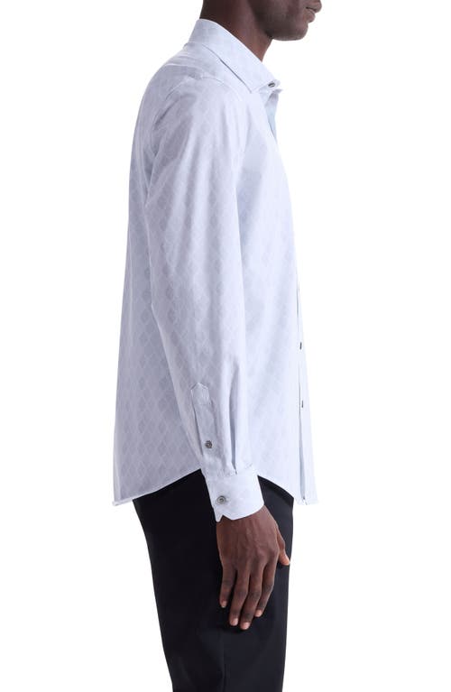 Bugatchi James Ooohcotton® Leaf Print Button-up Shirt In White