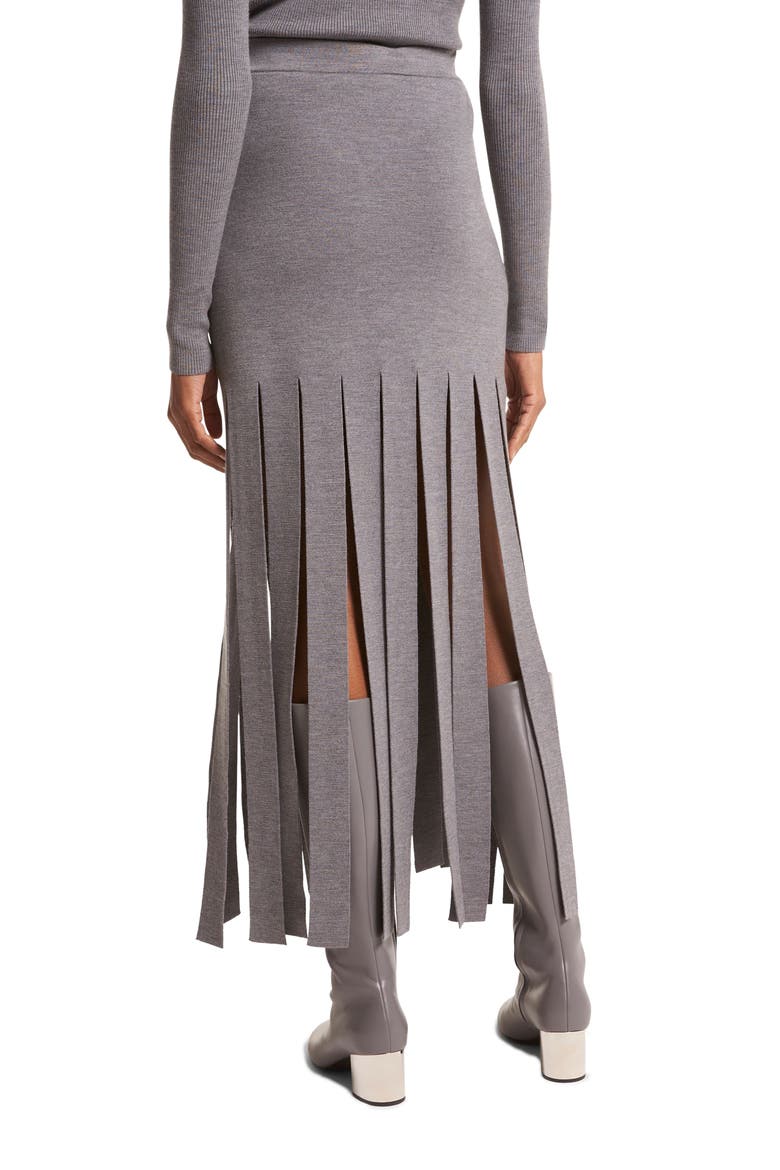 Merino Wool Blend Streamer Skirt, Alternate, color, BANKER MELANGE
