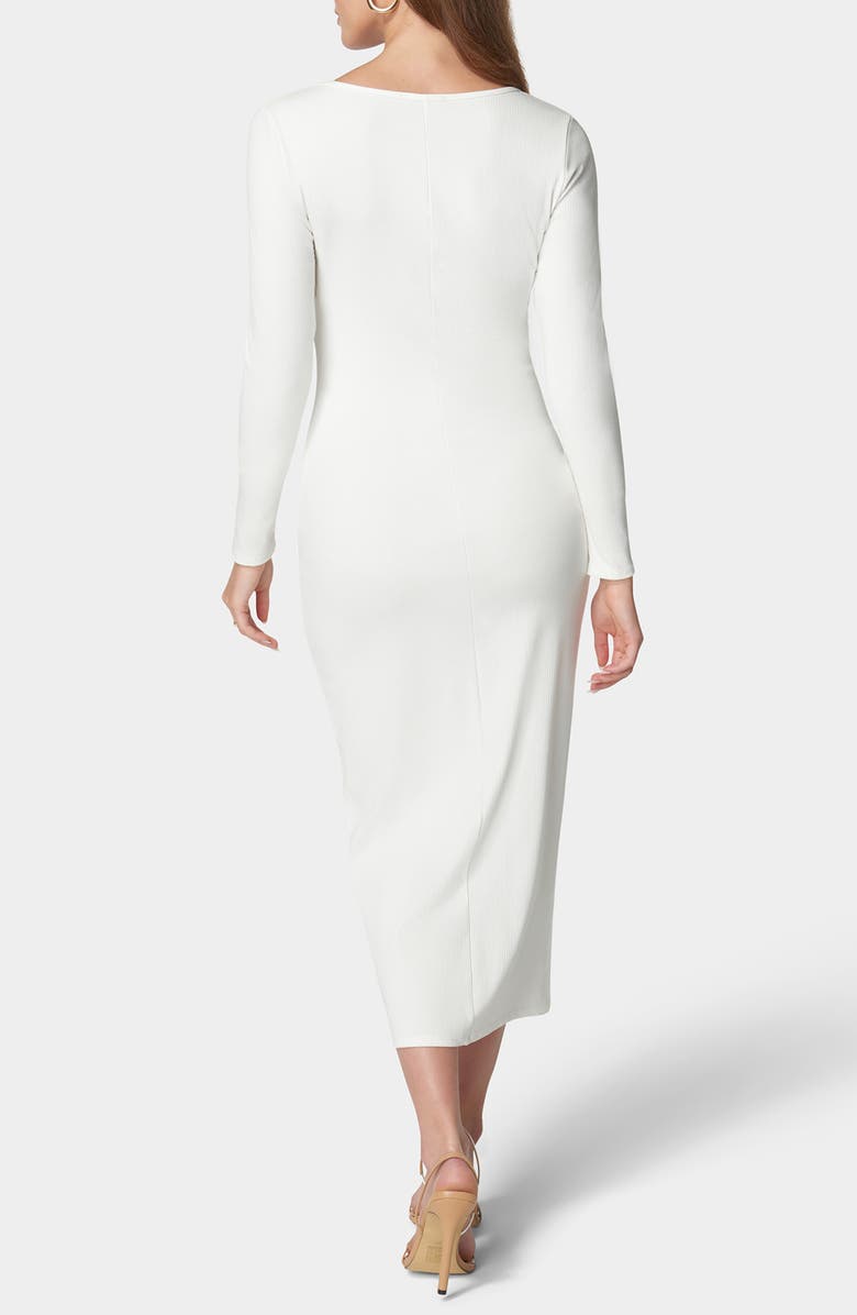 bebe Ribbed Long Sleeve Sweater Dress, Alternate, color,