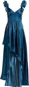 Lulus Juni Ruffle Shoulder High-Low Gown