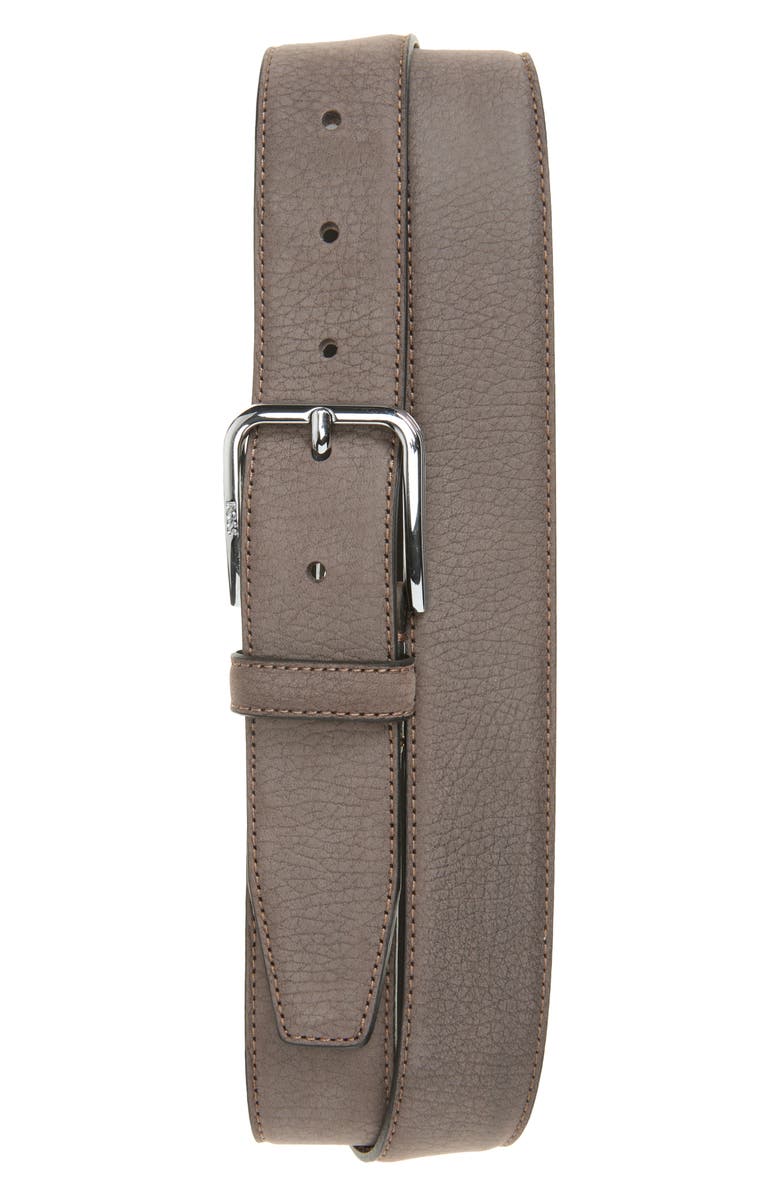BOSS Madison Leather Belt, Main, color, Dark Brown