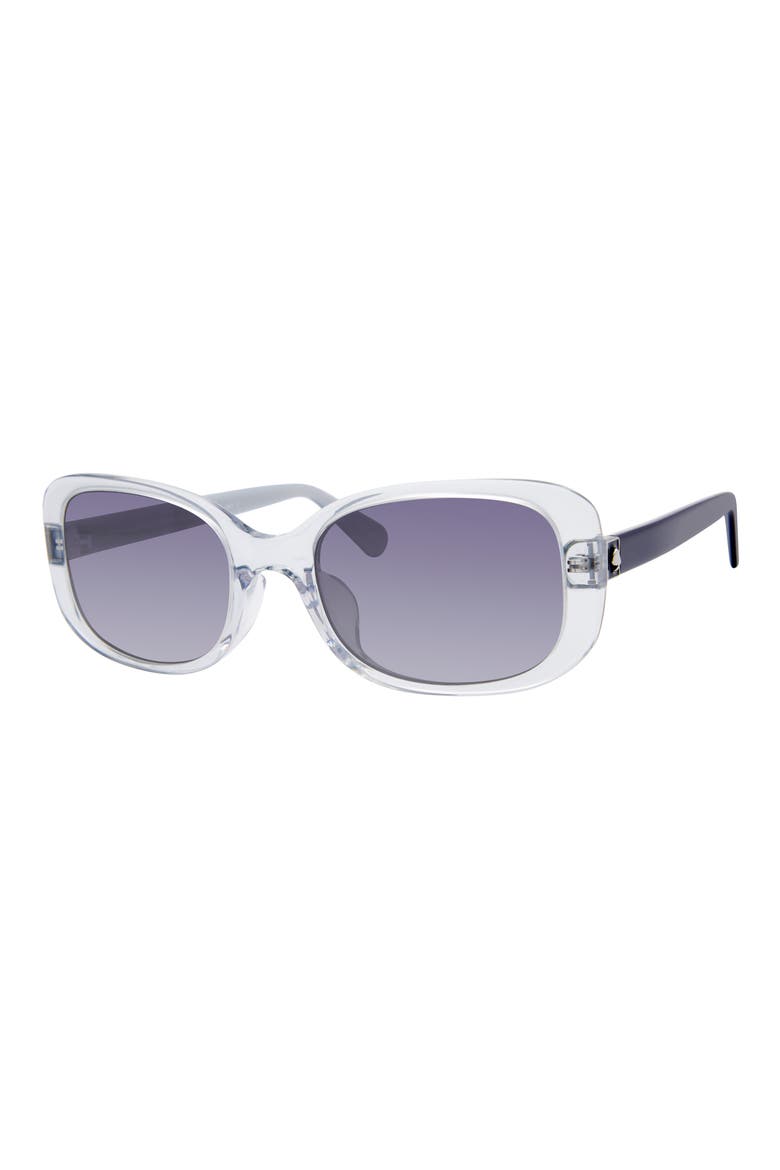 dionna 52mm polarized gradient rectangular sunglasses, Alternate, color, BLUE