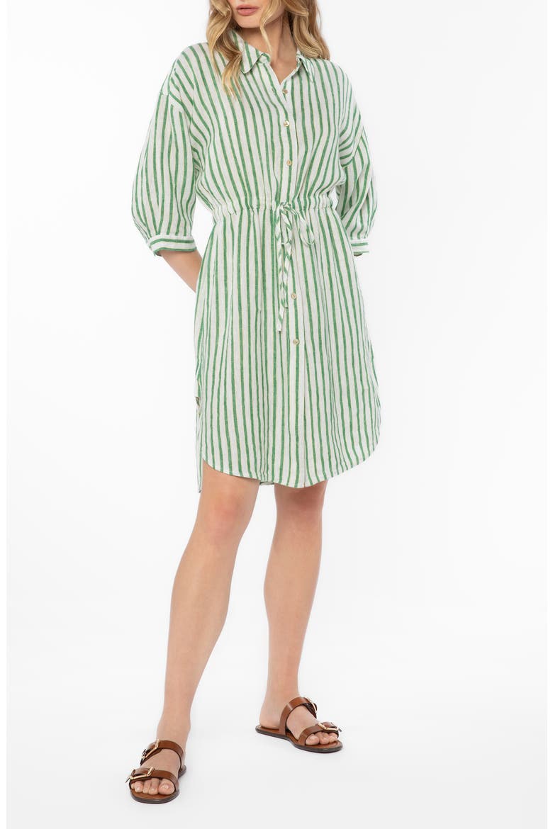 Jenneva Shirtdress, Main, color, GREEN FOLIAGE STRIPE