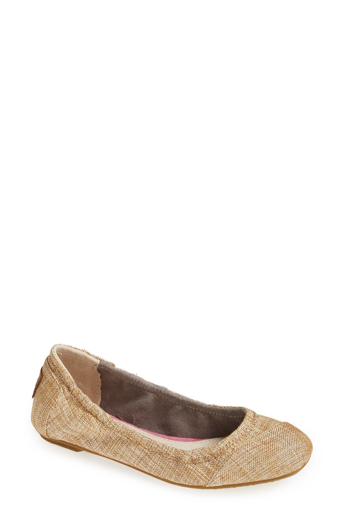 Metallic Burlap Ballet Flat, Main, color, IVORY METALLIC