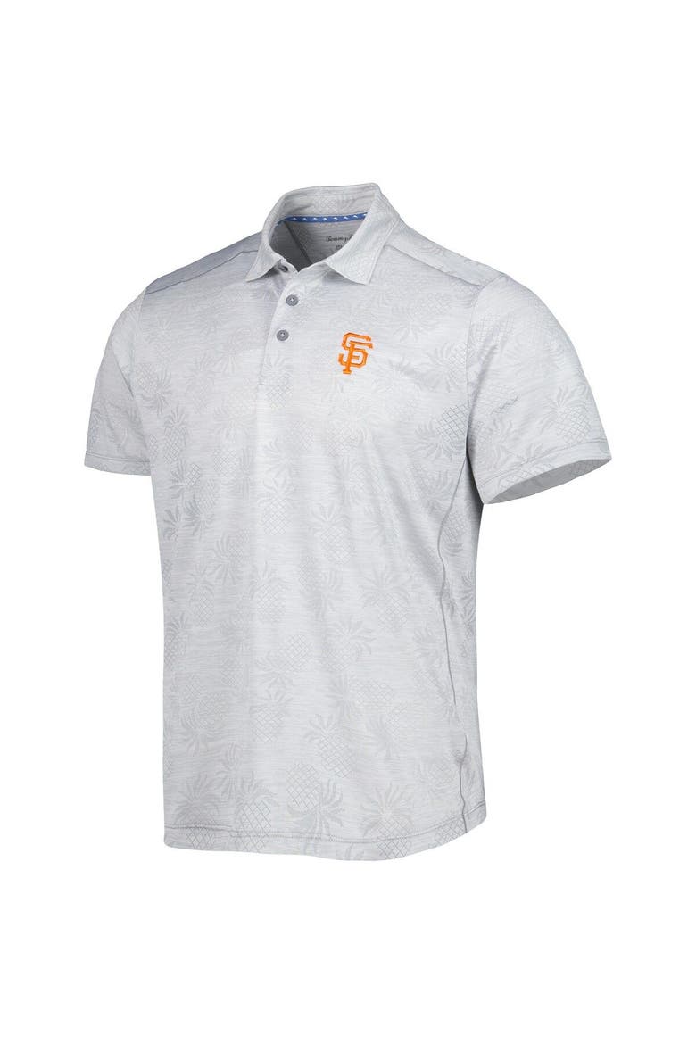 Men's Tommy Bahama Gray San Francisco Giants IslandZone Pineapple Palm Coast Polo, Alternate, color, Gray