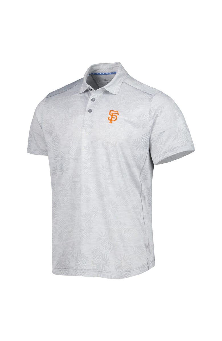Tommy Bahama Men's Tommy Bahama Gray San Francisco Giants IslandZone Pineapple Palm Coast Polo, Alternate, color,