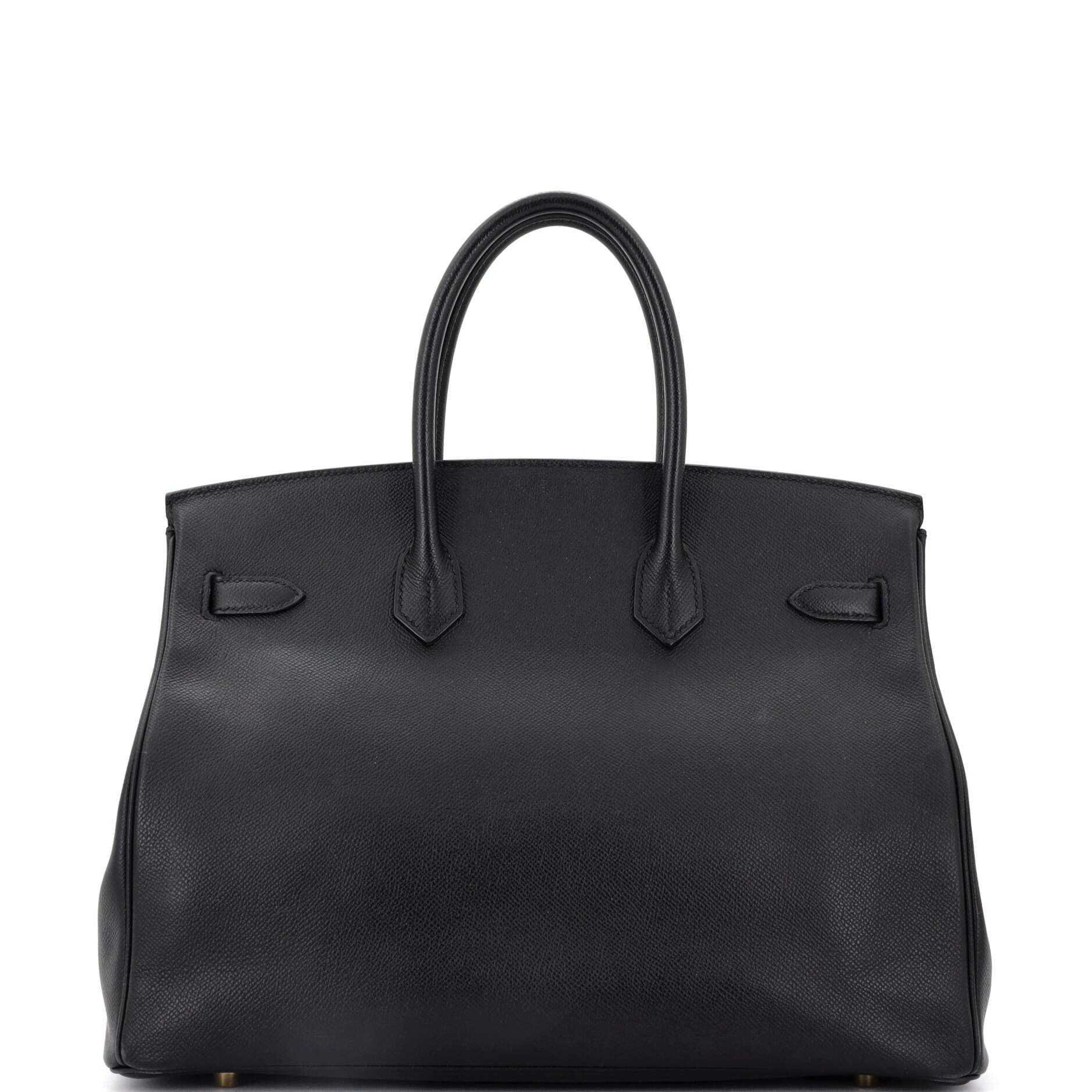 Pre-Owned Hermes Birkin Handbag Black Epsom with Gold Hardware 35, Alternate, color, 