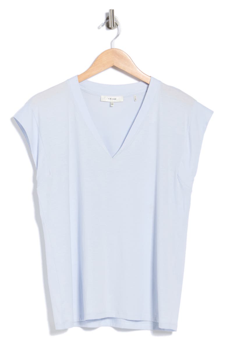 Pima Cotton V-Neck Tee, Alternate, color, CHAMBRAY BLUE