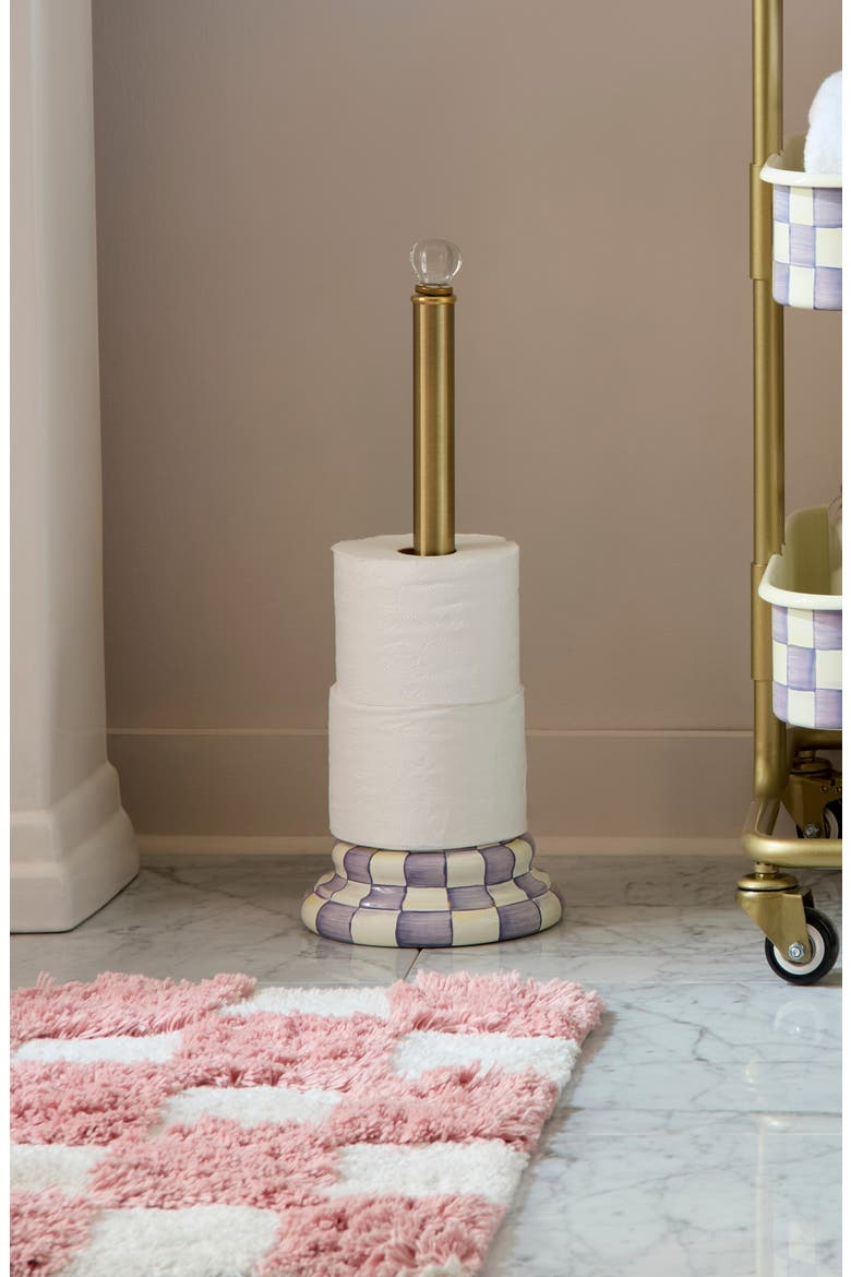 Violet Check Toilet Tissue Holder, Alternate, color, VIOLET