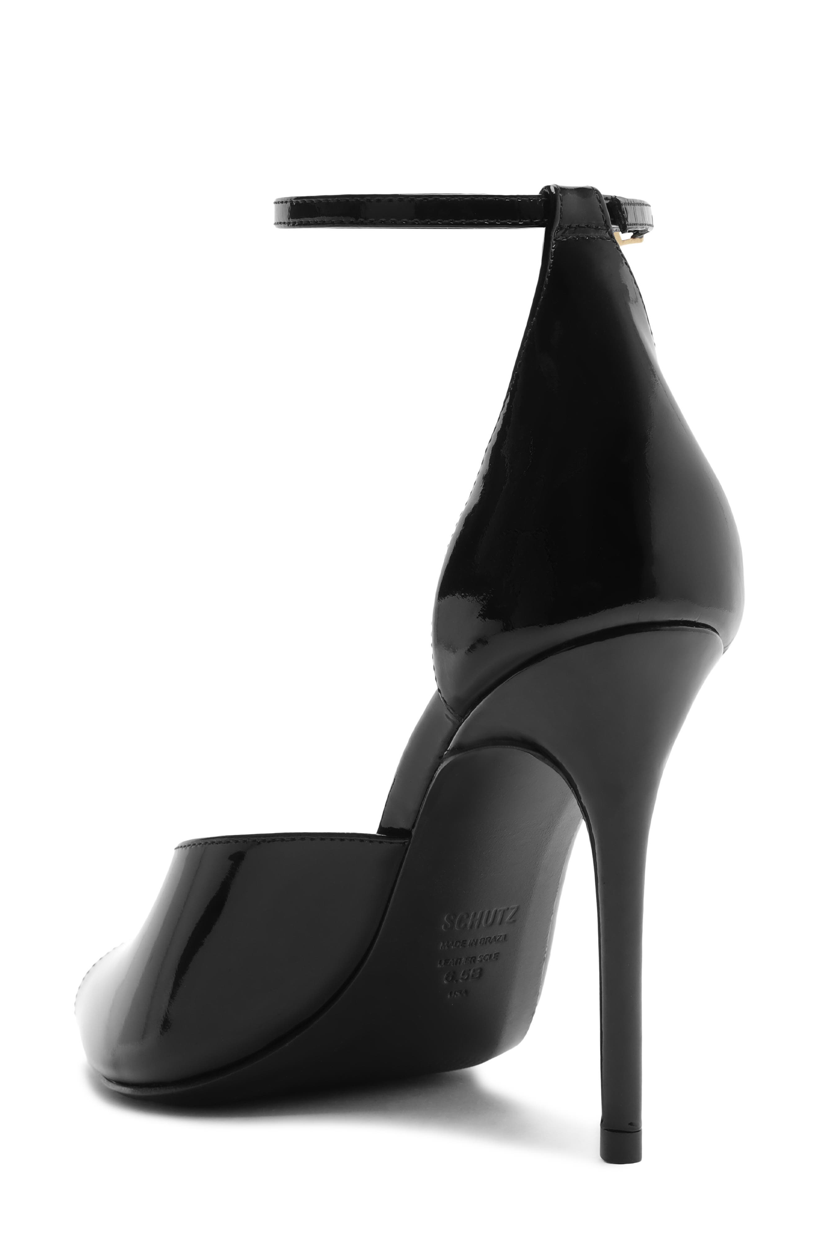 Ingrid Lace Leather D'Orsay Pump, Alternate, color, BLACK