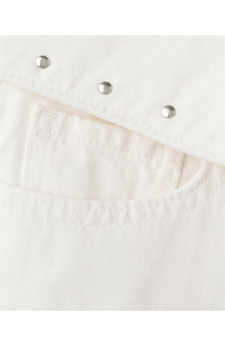 MANGO TEEN Low Rise Stud Denim Shorts, Alternate, color, Off White