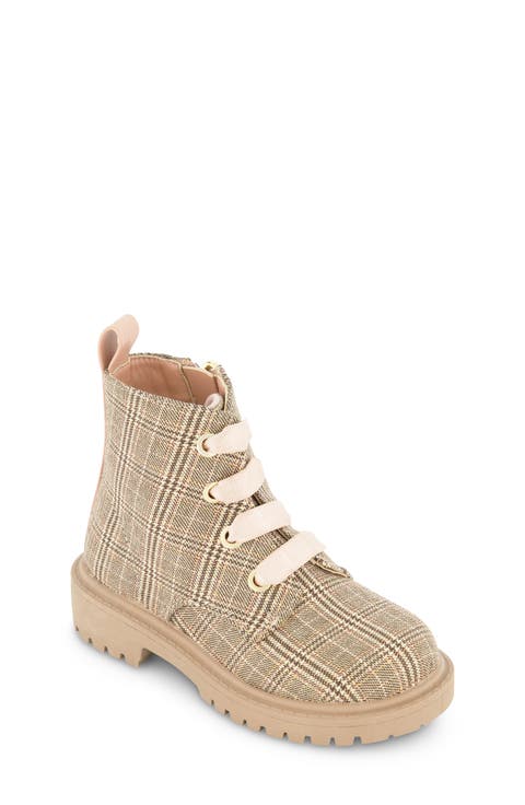 Kids' Houndstooth Plaid Lug Boot (Toddler & Walker)