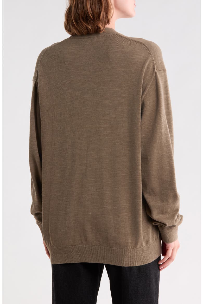 V-Neck Slub Cardigan, Alternate, color, DARK DRIFTWOOD