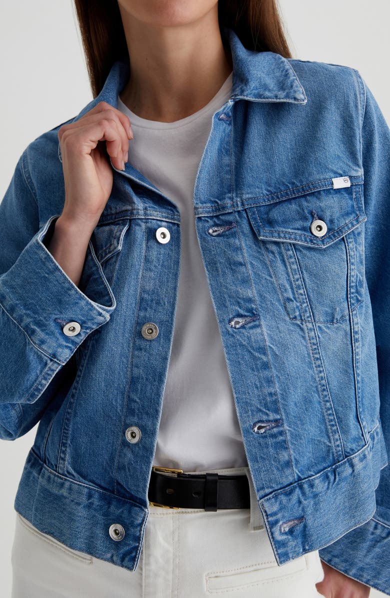 AG Isa Crop Denim Jacket, Alternate, color, 