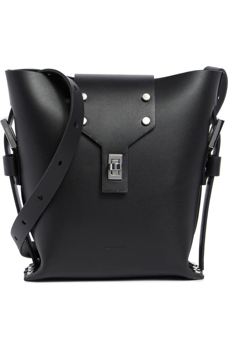 AllSaints Miro Crossbody Bag, Main, color, Black