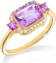 YS GEMS Halo Frame Multi Gemstone Ring