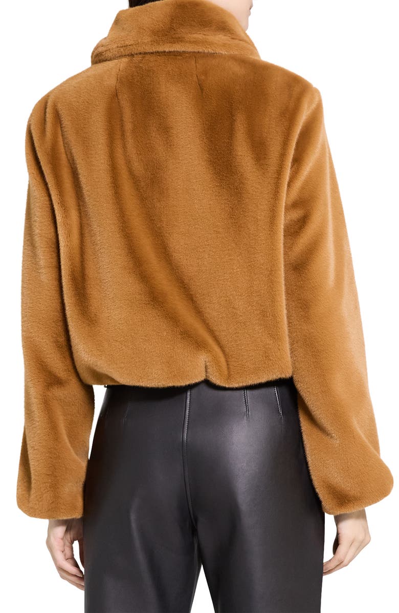 Theory Faux Fur Coat, Alternate, color, Wood